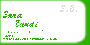 sara bundi business card